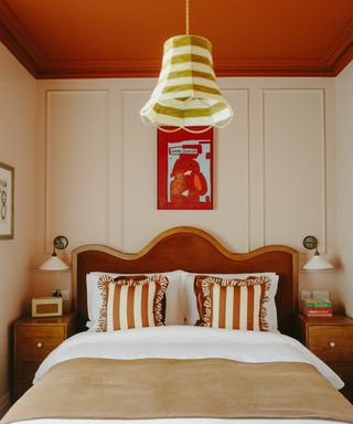 red bedroom curvy headboard